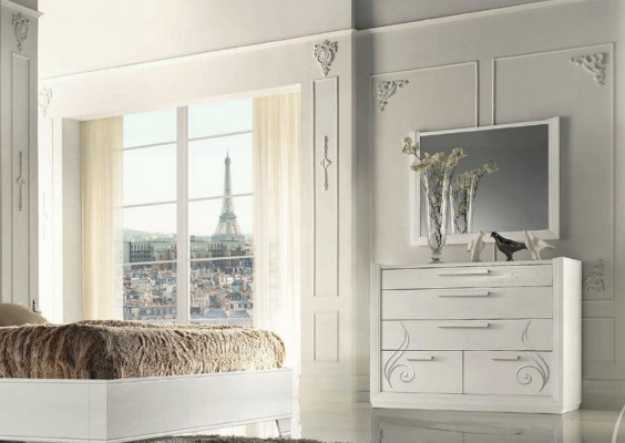 Dresser Mirror Dressers Wood Modern Cabinets Console Cabinets Italy Set 2-piece.