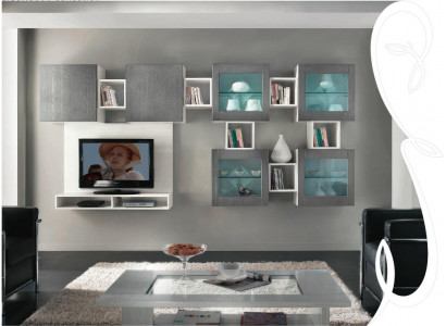Wall unit RTV, wall cabinet, shelf, living room, TV, wood, cabinets, display cabinet, wall shelves