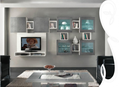 Wall unit RTV, wall cabinet, shelf, living room, TV, wood, cabinets, display cabinet, wall shelves
