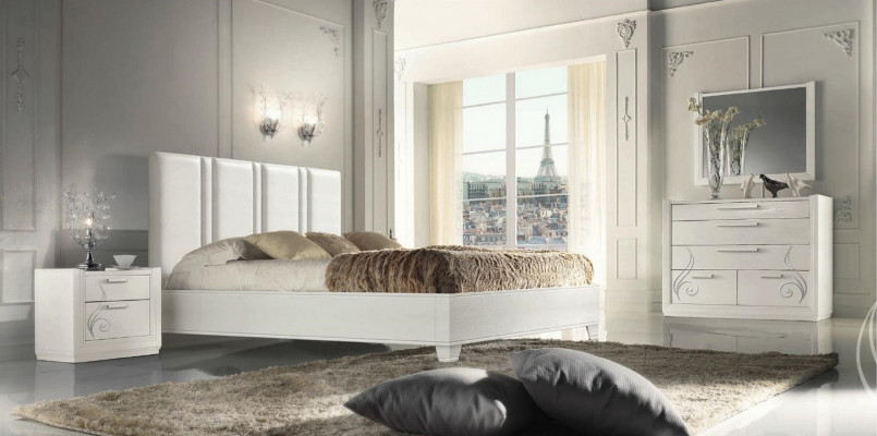 Bedroom Bed Nightstand Group Beds Luxury Bed Frame Wood Design Set 3-piece