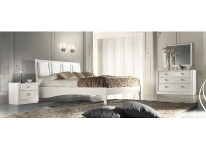 Bedroom bed nightstand dresser mirror set group wood luxury set 5-piece