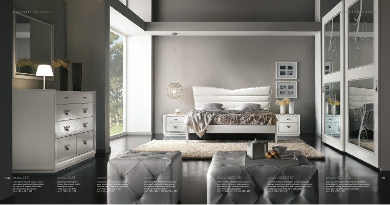 Suit set 4-piece bedroom bed nightstand dresser group double beds luxury