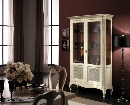 Display cabinet wood luxury cupboards classic sideboard design furniture Italian brown