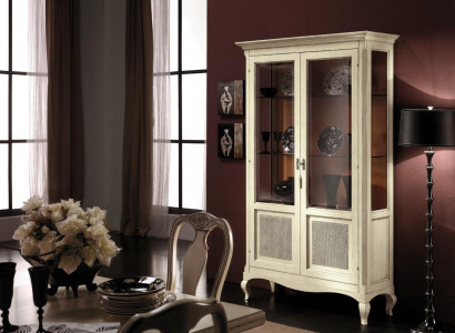 Display cabinet wood luxury cupboards classic sideboard design furniture Italian brown