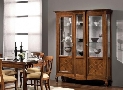 Showcase wood luxury cabinets classic sideboard cabinet furniture Italian brown