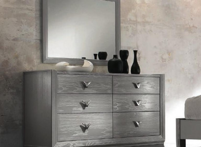 Console mirror set wood designer dressers cabinet shelf Italian set 2-piece.