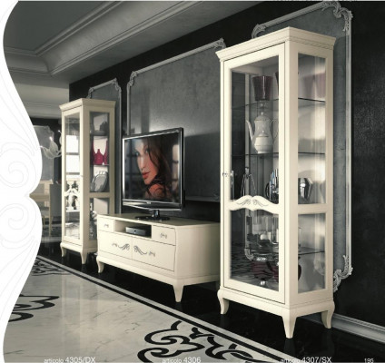 Living room display cabinet RTV display cabinet TV modern wood furniture cabinet style set new 3-piece.