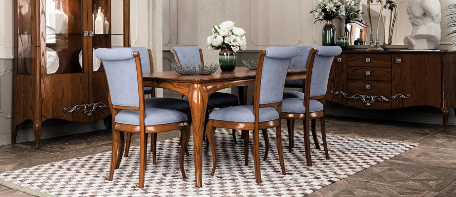 Furniture Set: Table + 6 Chair Set 7-piece Dining Table Suite Dining Room