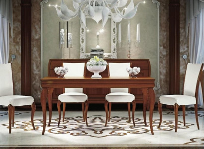 Dining room dining table chair extendable table tables group wood design set 5-piece.