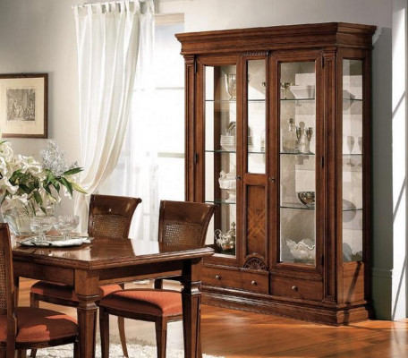 Wooden showcase glass cabinet real wood sideboard showcase living room furniture solid