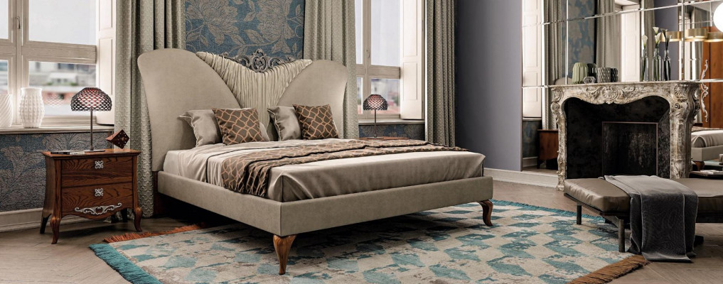 Bedroom set complete bed 2x nightstand 3-piece set design luxury complete sets