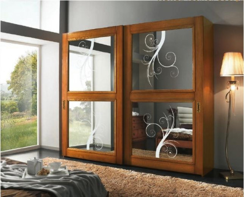 Wardrobe, closet, sliding doors, cabinets, modern furniture, bedroom, Italy