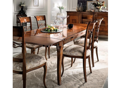 Modern dining room table, sliding table, natural wood design, real wood furniture dining table.