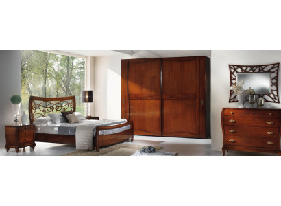 Luxury bedroom set bed nightstand wardrobe dresser mirror new 6-piece set