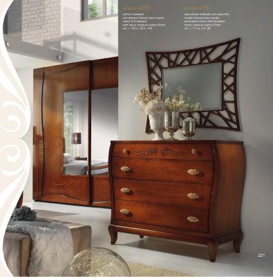 Luxury bedroom set bed nightstand wardrobe dresser mirror new 6-piece set