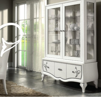 Luxury display cabinet glass case antique style modern wood display cases Italian furniture