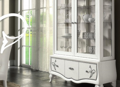 Luxury display cabinet glass case antique style modern wood display cases Italian furniture