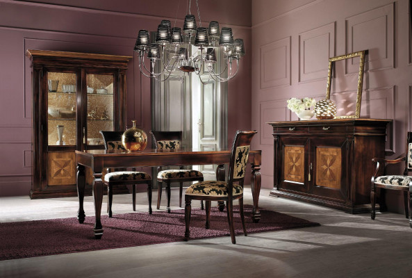Dining Room Set Suite Sideboard Chairs 4x Display Cabinet Group Dining Suite Table 7-piece.