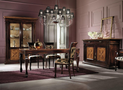 Dining Room Set Suite Sideboard Chairs 4x Display Cabinet Group Dining Suite Table 7-piece.