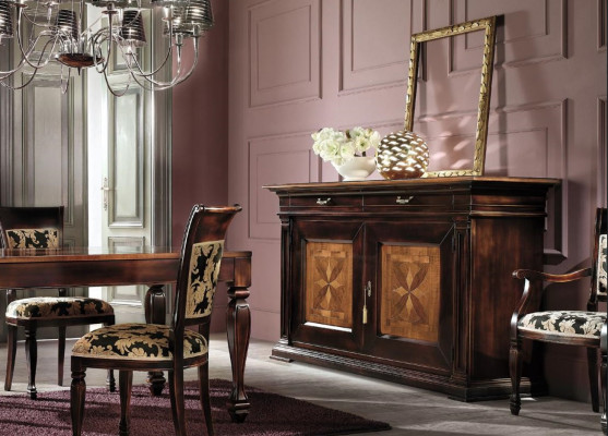 Dining Room Set Suite Sideboard Chairs 4x Display Cabinet Group Dining Suite Table 7-piece.