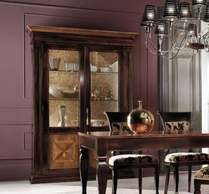 Dining Room Set Suite Sideboard Chairs 4x Display Cabinet Group Dining Suite Table 7-piece.