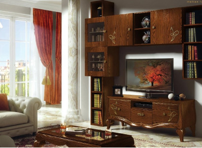 Classic group rtv set living room display cabinet tv modern wood furniture cabinet style