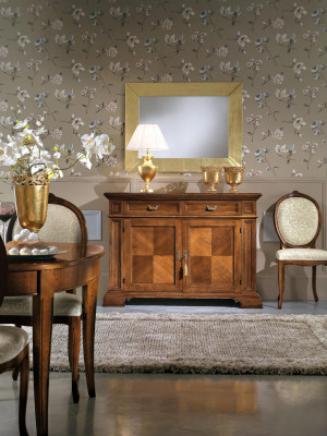 Dresser with mirror console furniture chests design luxury sideboard 2-piece.