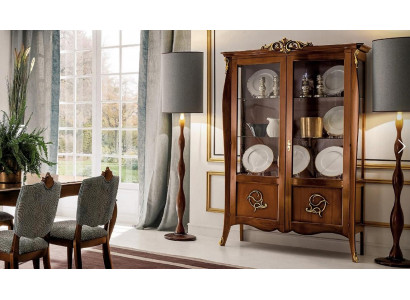 Display glass cabinet dresser cabinets Italy furniture wood style baroque vitrines