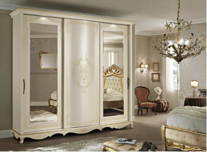 Wardrobe bedroom mirrors wardrobes closet white wood Italy