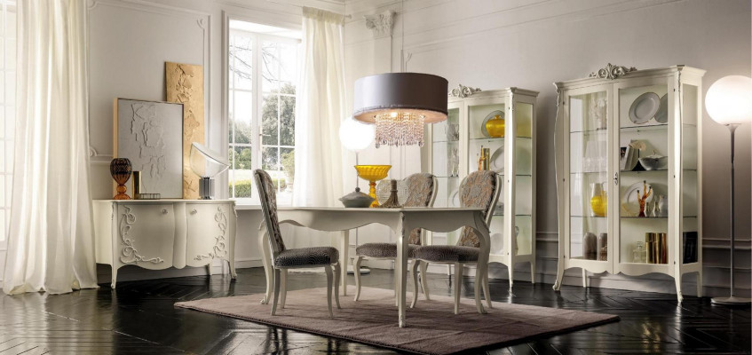 Classic table, wooden table, baroque rococo dining room, royal dining table