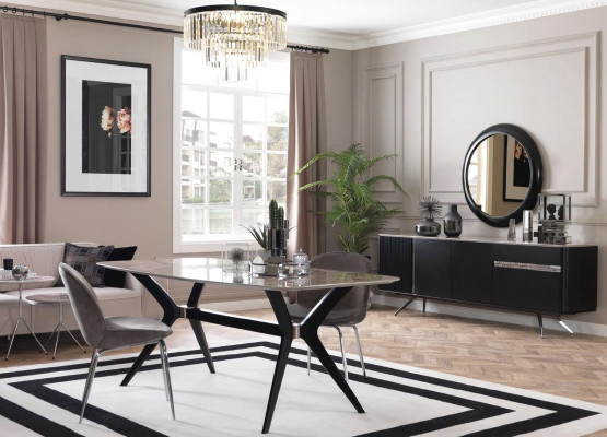 Dining Room Set Table 4x Chairs Set Upholstery Designer 5-piece Set
