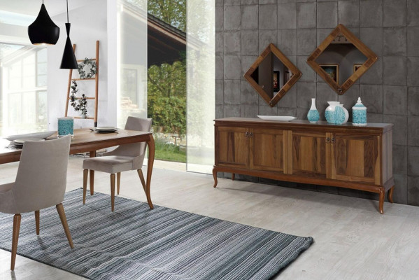 Complete set dining table 4x chairs dining room set dining group wooden table tables 6-piece.
