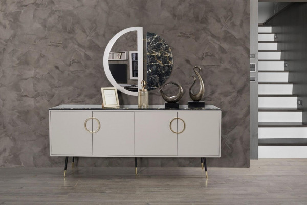 Complete Dining Set 7-piece. Dining Room Sideboard Set Modern Table 4x Chairs RTV