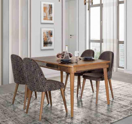 Complete Sets Dining Room Set Dining Table 6x Chair Suite Table Group 7-piece Set