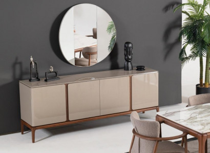 Living room dresser mirror sideboard wood with metal style black sideboard