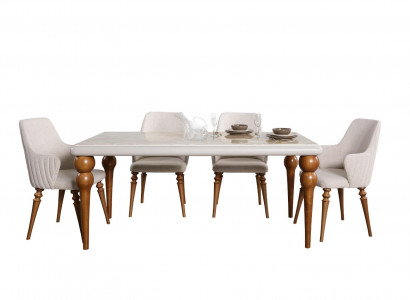 Dining room set table with 4x chairs, chair group, 5-piece suite, dining table suite, table.