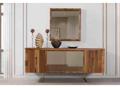 Sideboards Wood Cabinet Furniture Dressers Brown New Sideboard with Mirror Side Table