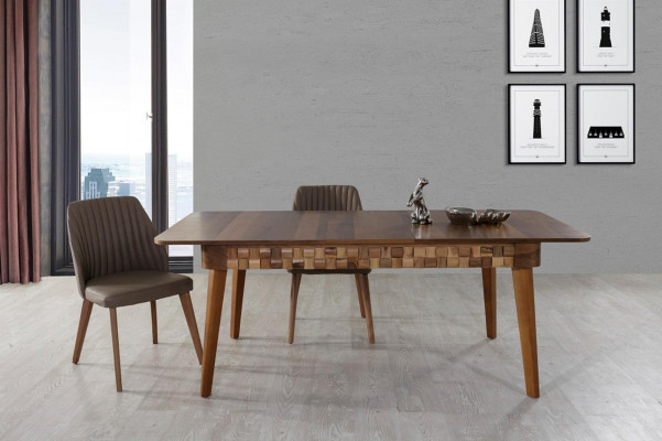 Italian dining room dining set table 2x chairs group 3-piece dining set
