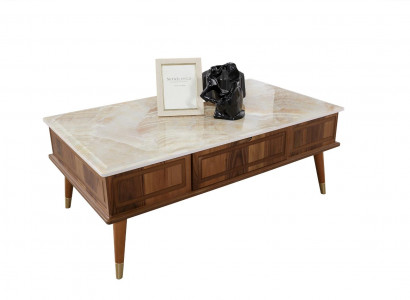 Design Coffee Table Living Room Stone Look Table Side Table Tables 160x68cm