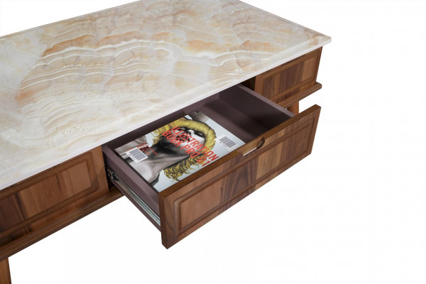 Design Coffee Table Living Room Stone Look Table Side Table Tables 160x68cm