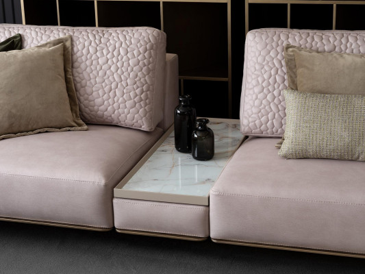 Stylish 3-seater sofa pink living room modern design sofas couches