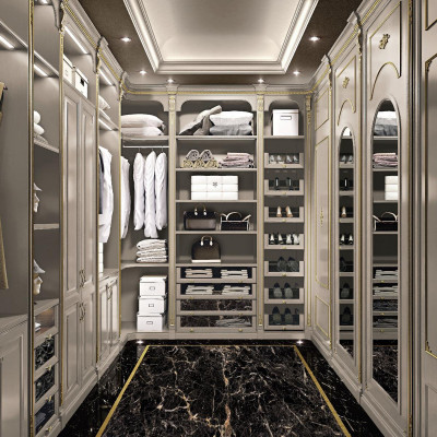 Walk-in closet luxury dressing room classic wardrobe custom-made