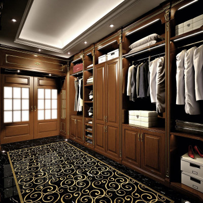 Walk-in closet luxury dressing room classic wardrobe custom-made