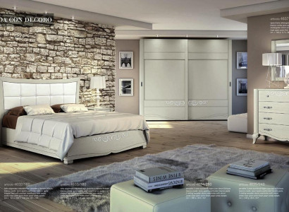 Luxury 6-piece Set Bedroom Bed Nightstand Wardrobe Dresser Mirror Wood