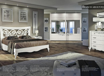 6-piece bedroom set: bed, nightstand, wardrobe, dresser, mirror set