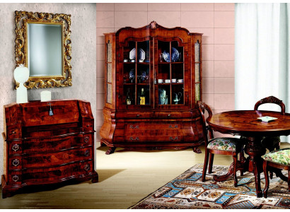 Complete set dining table 3 chairs dining room set display cabinet sideboard 6-piece set baroque