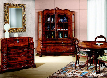 Complete set dining table 3 chairs dining room set display cabinet sideboard 6-piece set baroque
