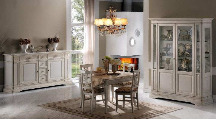 7-piece set wooden furniture chest of drawers 4x chair table display cabinet new group dining room set
