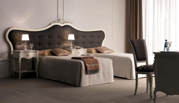 Hotel furnishings 2x beds + bedside table design modern luxury furniture 3-piece set