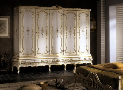 Wardrobe New Multipurpose Cabinet 5 Doors Drawers Tall Cabinet Wood White